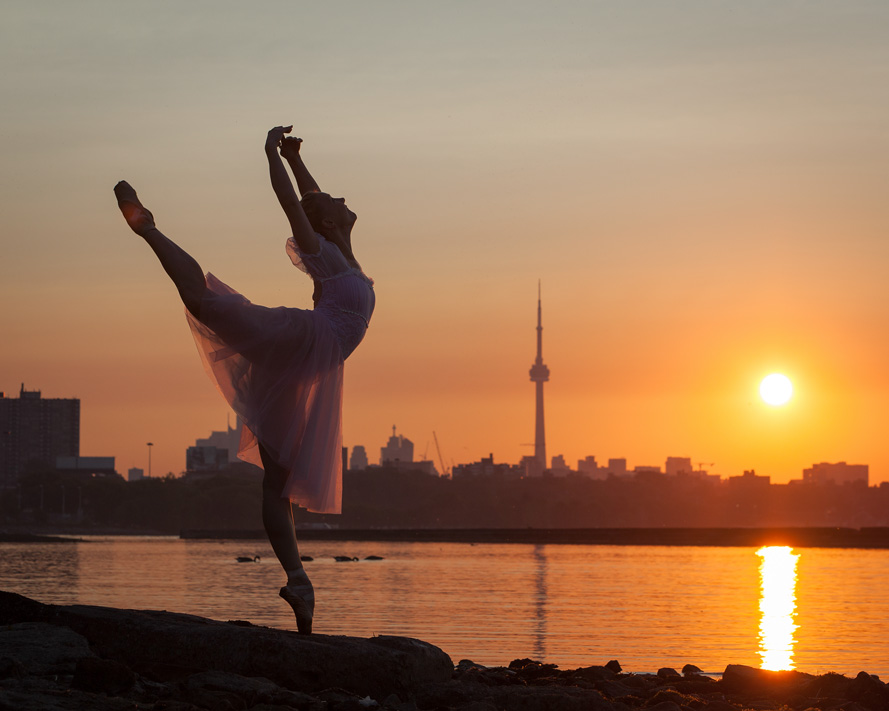 Professional dancer Tonya Milne dancing at sunrise in Toronto photograph by David Walker