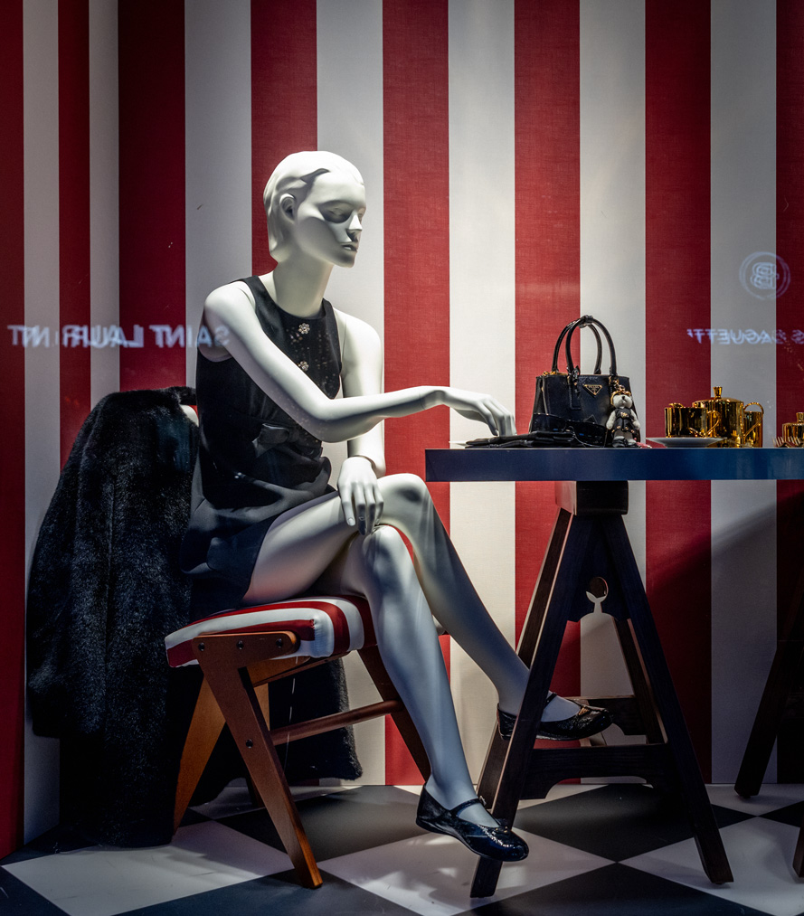 Prada Fashion Window Winter 2024 downtown Toronto Canada dance and performance photographer David Walker