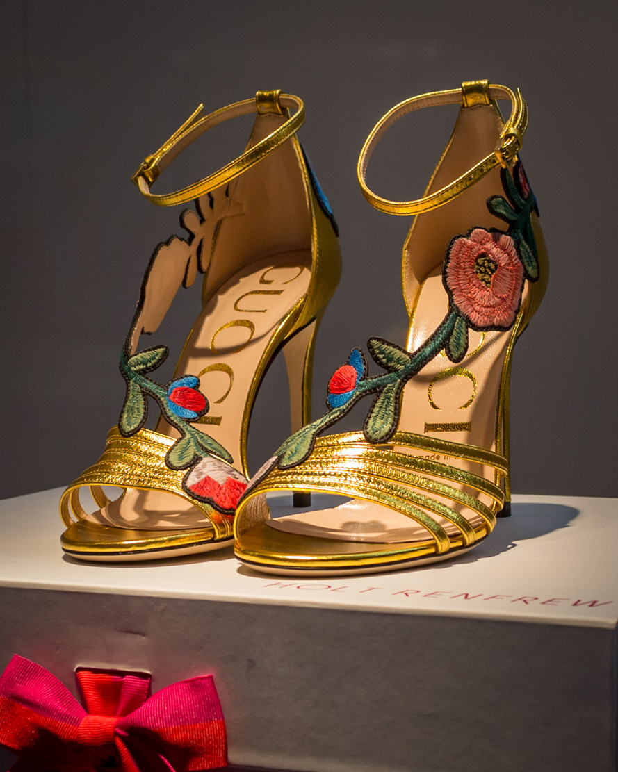 Gucci Gold Ophelia Flower Embroidered 110mm Stiletto Heel Fashion 2017 downtown Toronto Canada dance and performance photographer David Walker